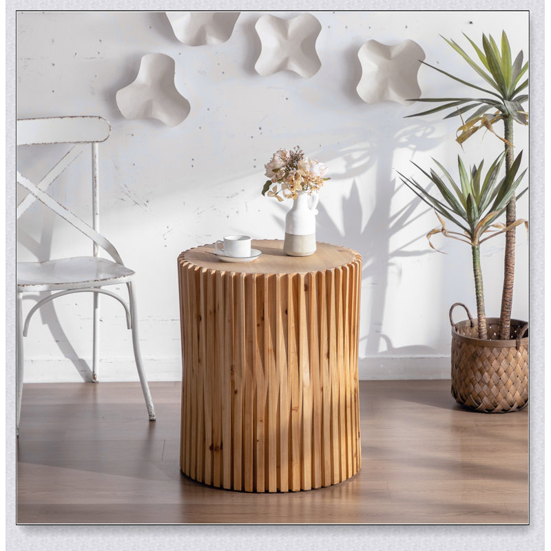 Cherif Solid Coffee Table,End Table, Cylindrical Coffee Table,Column Side Table