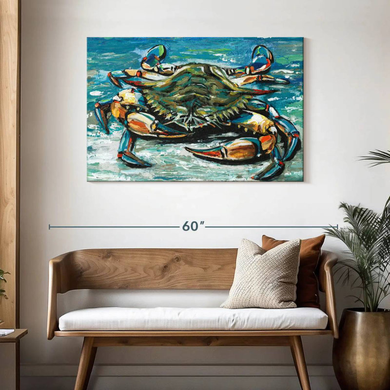 Palette bleue crabe I, H 30 po x l 45 po