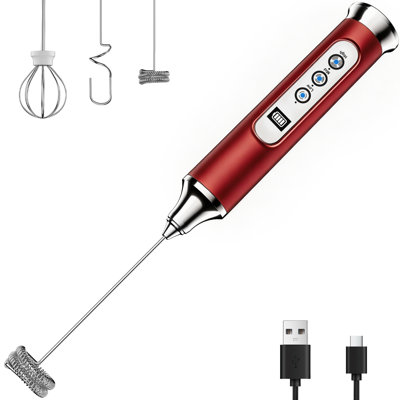  Waterproof Handheld Milk Frother  Red