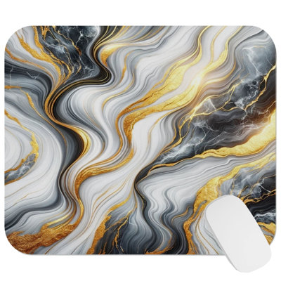 Abstract Geode Crystals Marble Agate Dream XVII Modern Gaming Cute Office Laptop Desk Pad Gift Mat Square Rectangle Non-Slip Mousepad