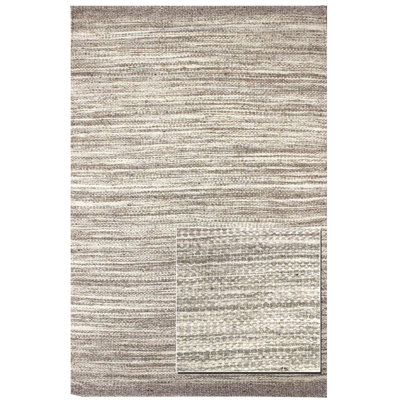 Striae Wool Area Rug in Gray