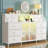 55"W 10 Drawer Dresser For Bedroom With Mesh Door, Led Light & Power Outlets-1322898902
