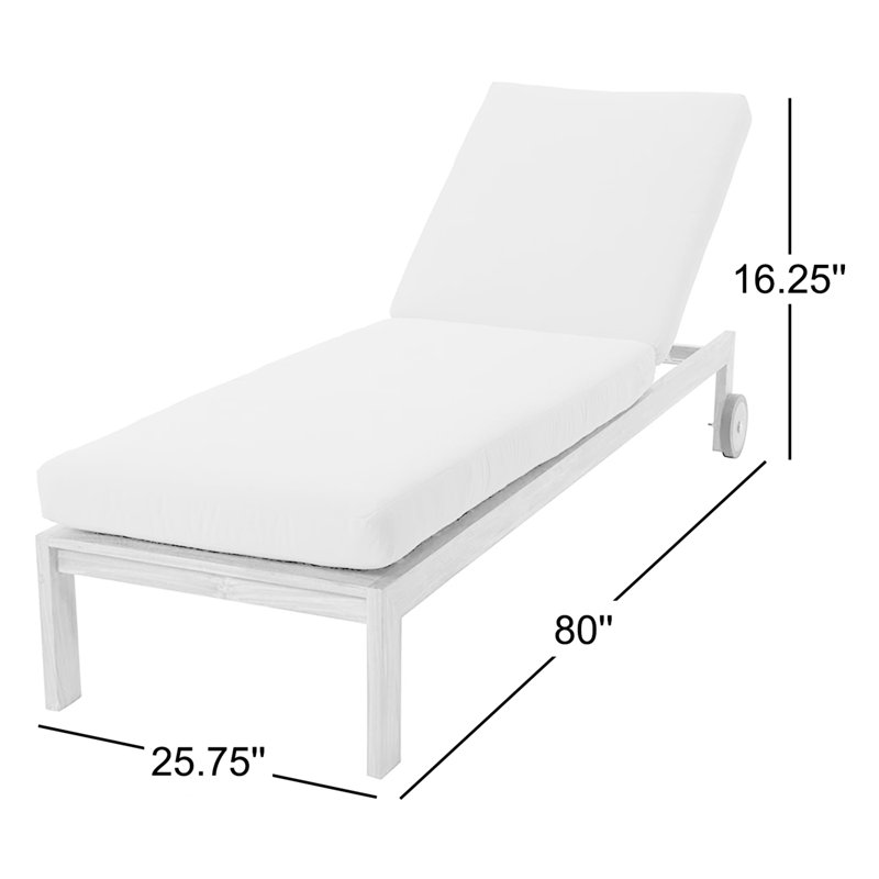 Chaise longue d'extérieur en teck Uvita, Granit