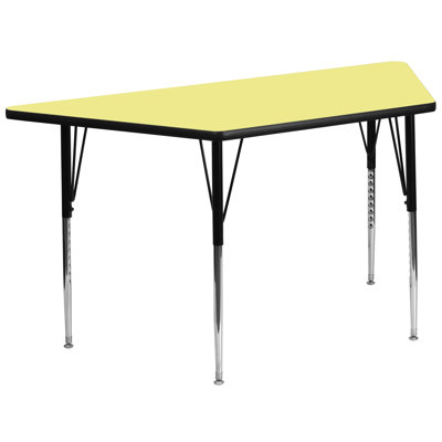 Table d'activité trapézoïdale et stratifiée avec pieds réglables en hauteur
