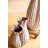  Ceramic Fluted Vase Set of 2 – Double Opening Tabletop Decor – 14.5" Tall