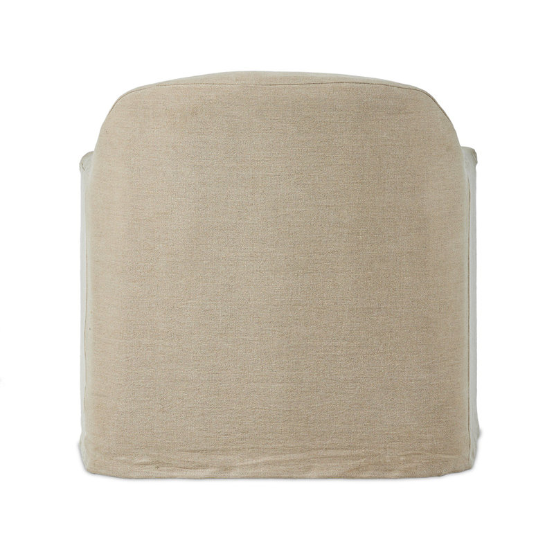 Lowell Slipcover Swivel Chair, Cream Linen