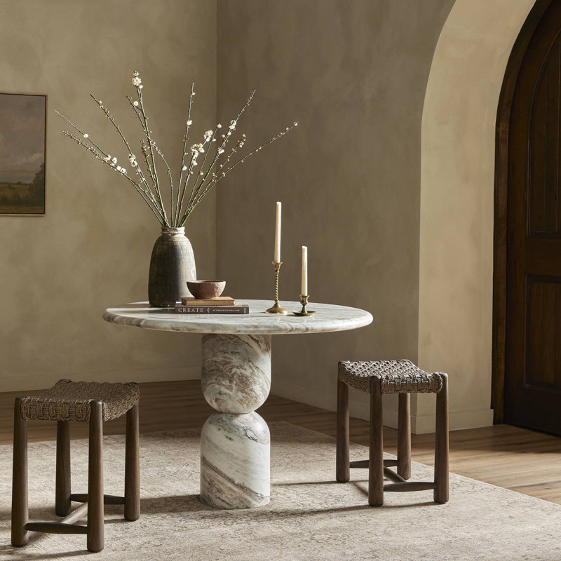 Figueroa Round Dining Table, 30" H x 42" W x 42" D, Sawar Marble