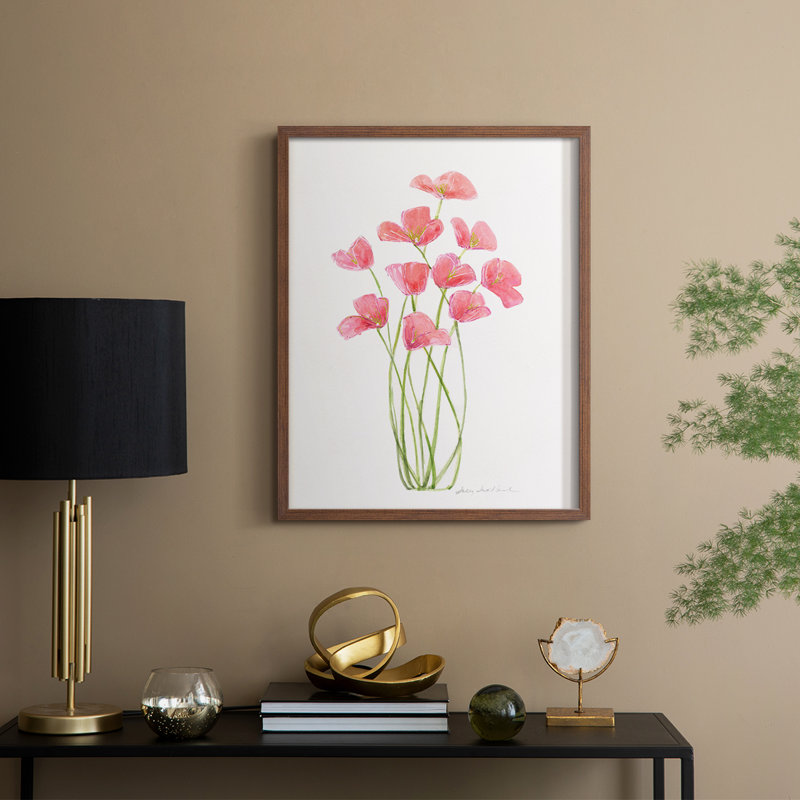 «Intertwined Bouquet I», reproduction encadrée - bois massif, H 11 po x l 9 po, Noyer