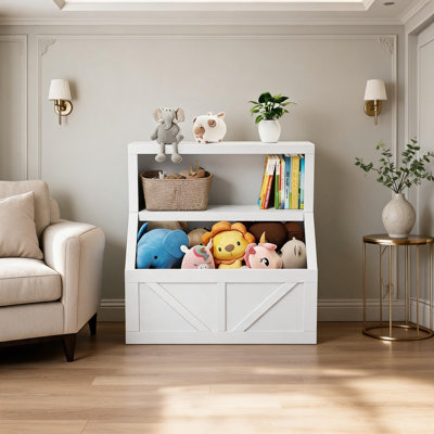31.5 x 16.7 x 32.1 in Kids Bookcase with Storage Shelves, Engineered Wood Children's Bookshelf Organizer for Bedroom Playroom Nursery and Living Room Classroom Indoor, White
