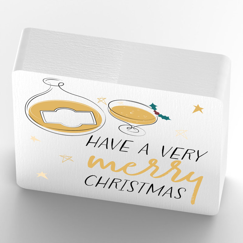 Alcohol Have a Very Merry Christmas Square Ceramic Block