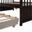 Lit superposé simple / double avec lit gigogne et lit gigogne 3 tiroirs - bois de pin espresso / panneau de fibres à densité moyenne, aucun sommier nécessaire-1271898435