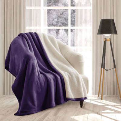Couverture en molleton ultra doux Sherpa - réversible, chaude et moelleuse - lavable à la machine