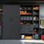 Armoire de rangement en acier 71 po avec portes et 3 tablettes, armoire de rangement en acier pour outils avec rangement et rangement pour garage