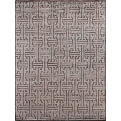 Bamboo Silk Synthetic Geometric Indoor Rug