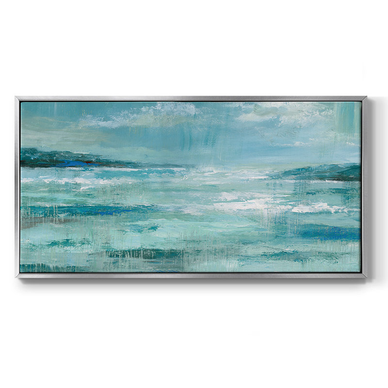 Isle Inlet - Toile tendue avec châssis, prête à accrocher, H 21 po x l 41 po, Argent argent