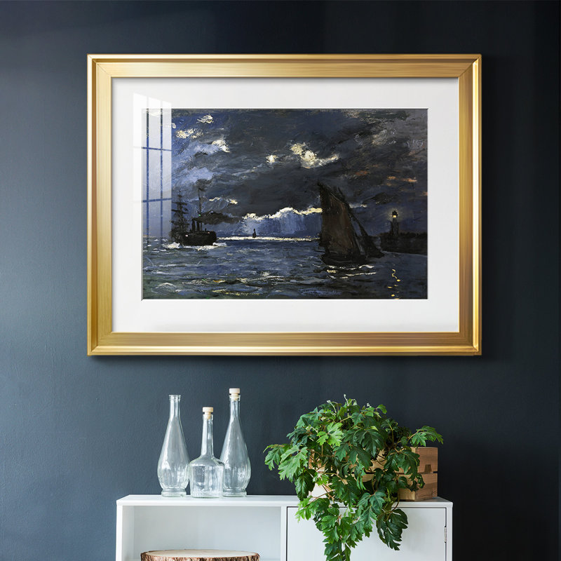 Monet, impression encadrée sur papier par Claude Monet, Or, H 15 po x l 21 po x P 1,5 po