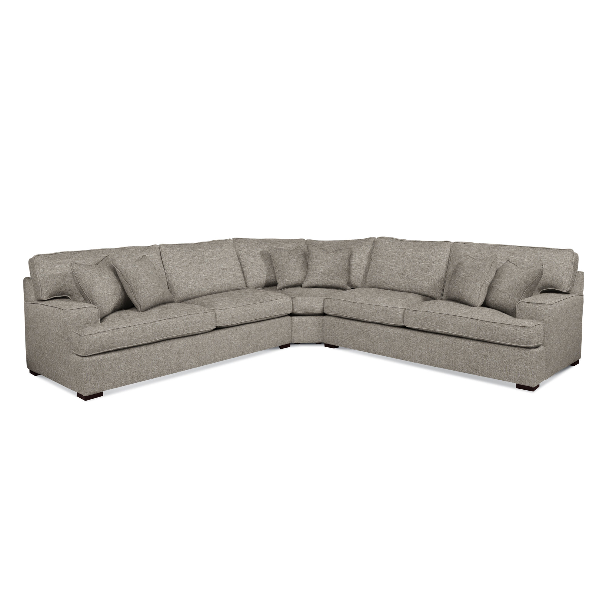Sadie 3-Piece Upholstered Sectional, Java Finish, Basic Grey; 0317-83