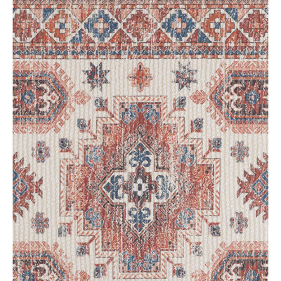 Tapis 61 x 91 cm, lavable à la machine, dos antidérapant, intérieur/extérieur - Motif médaillon désert