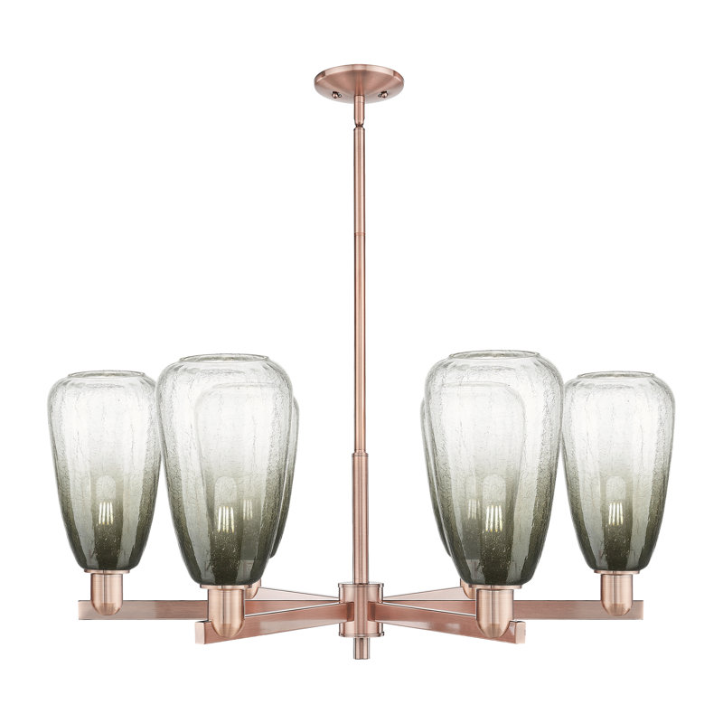 Lustre suspendu 6 lumières Glossop, Ardoise, Cuivre antique