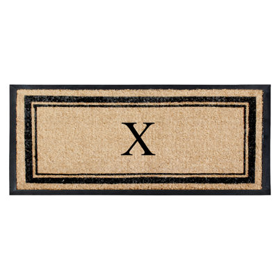 Galion Natural Coir & Rubber Hand Flocked Large Monogrammed 30" X 60" Non-Slip Outdoor Door Mat