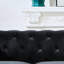 Canapé 2 places en velours noir 170 cm (67 po) avec accoudoirs arrondis et clous décoratifs, style européen pour salon, assise mi-ferme, garnissage en mousse haute densité, structure en pin massif, accoudoirs arrondis, noir, bois