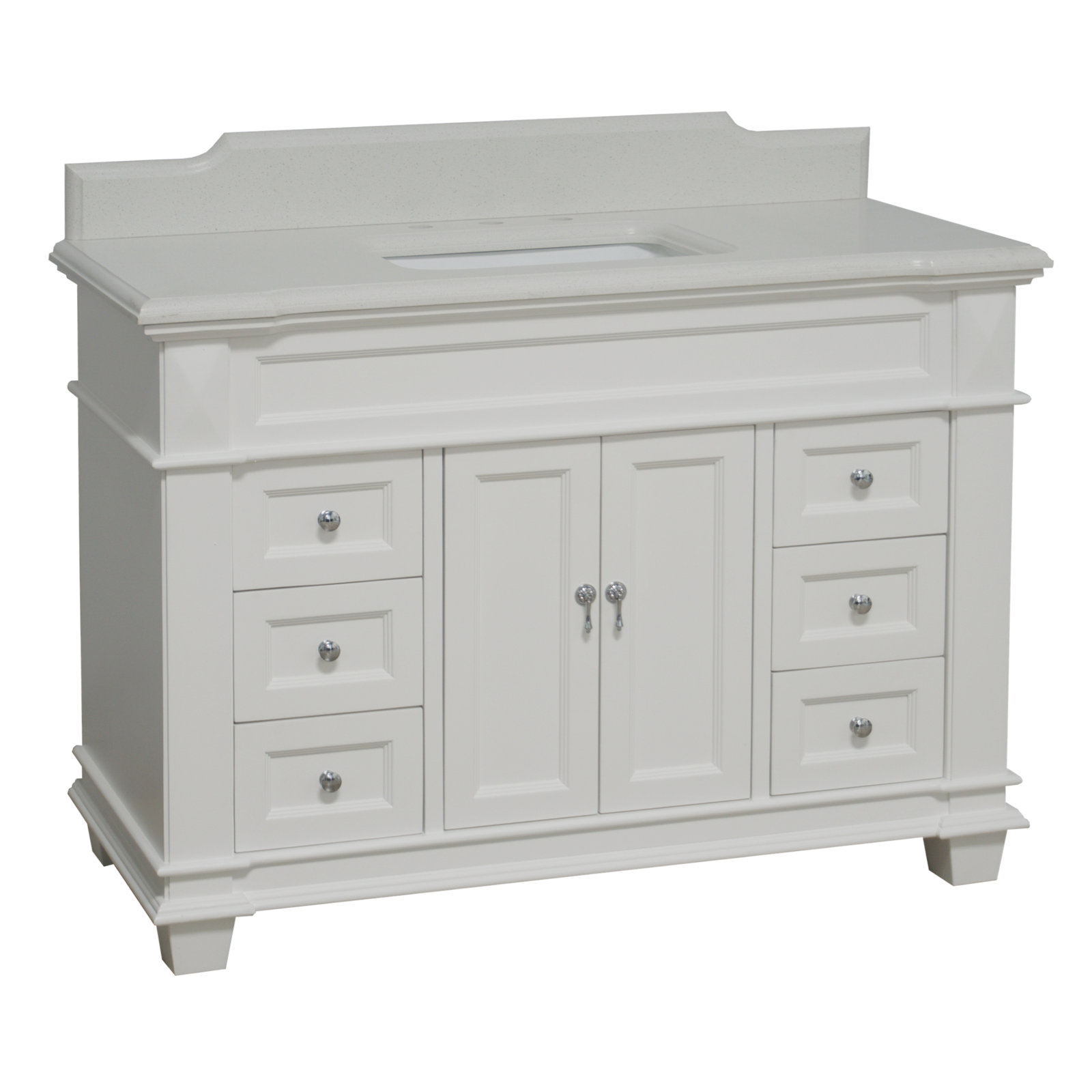Ensa 48'' Single Bathroom Vanity, Quartz, White