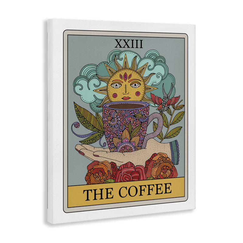 Art mural sur toile, "The Coffee Tarot" par Valentina Harper, H 20 po x l 16 po