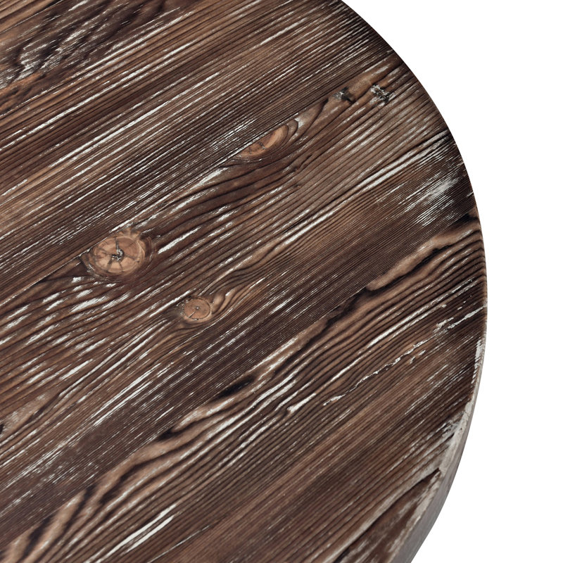  Round End Table Aged Brown
