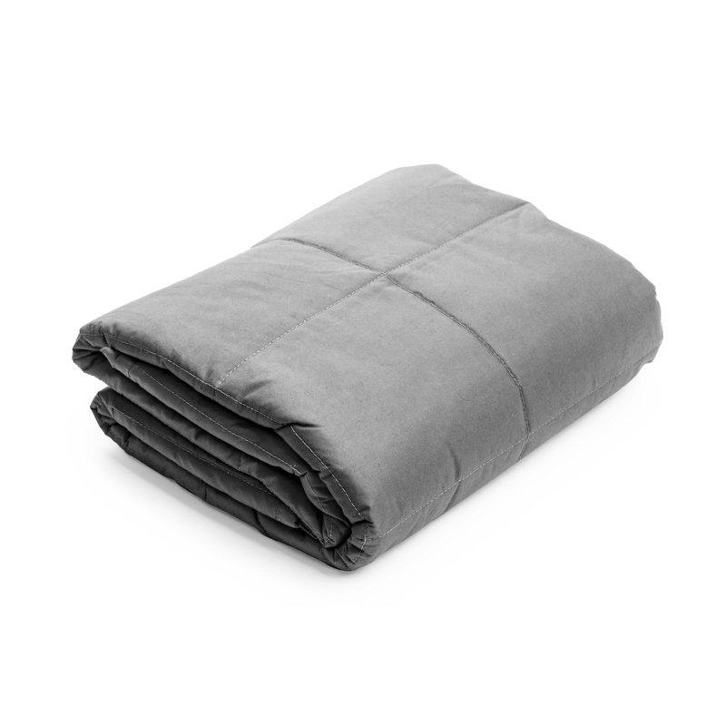 Jeté 100% coton , L 60 po x L 80 po, 20 lb, Gris