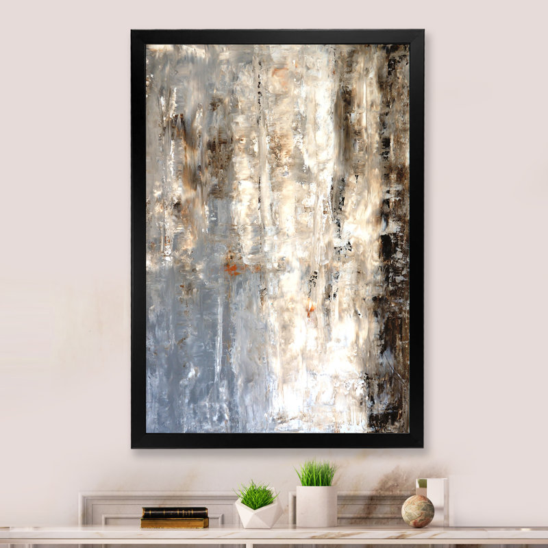 Art moderne gris et bleu II 2FDP47733, Cadre noir, H 20 po x l 12 po x P 1 po