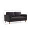 Élégant canapé 2 places, noir et chêne, 68,9 po x 35,4 po x 27,6 po | Structure en bois de hêtre et en carton, tissu 100% polyester | Mousse grise de 8 cm et rembourrage en plumes de 5 cm | Comprend 2 coussins portatifs | Conception scandinave, facile à nettoyer-733739921