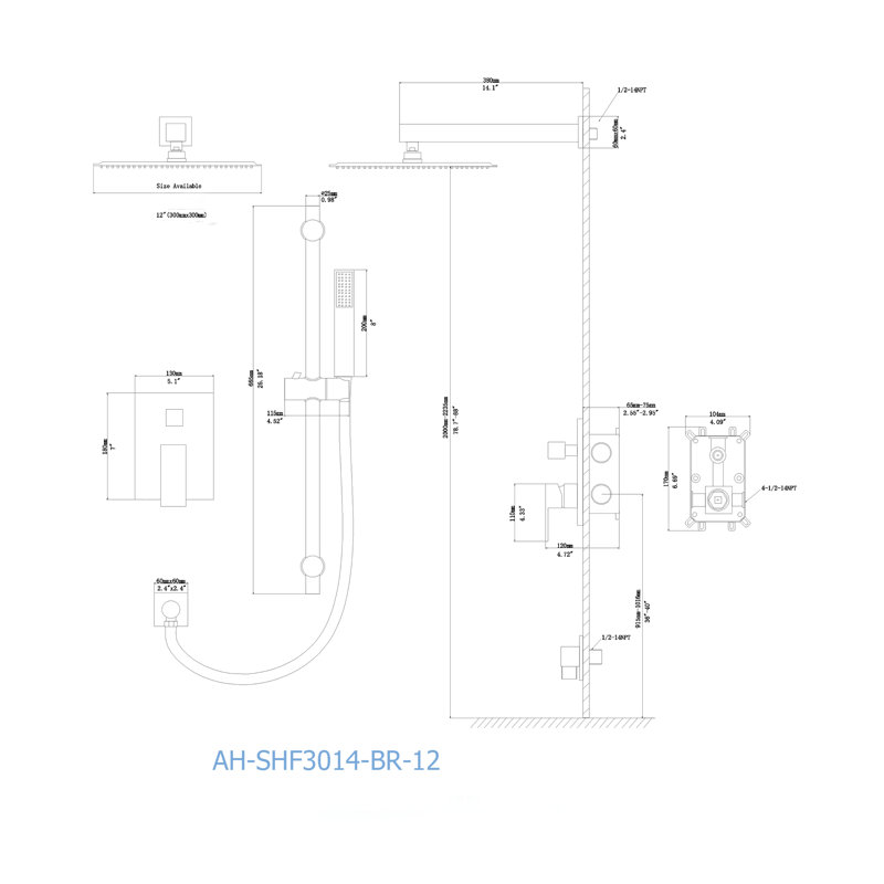 Pressure-Balanced Complete Shower System with Rough in-Valve, Oil Rubbed Bronze