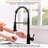 Black Touchless Kitchen Fixture - Automatic Smart Faucet, Hands , Ceramic Filler, Brass, Stylish Faucet Touchless, Black, Contemporary Style With Pull Out-736541213