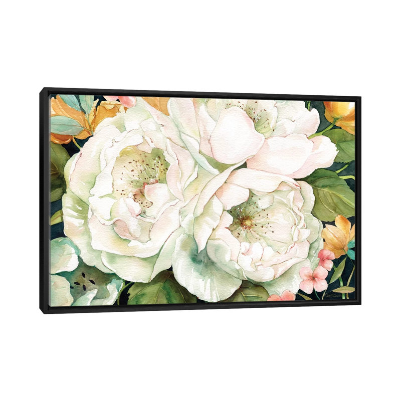 " Garden " by Carol Robinson, 18" H x 26" W x 1.5" D, Black Framed Canvas, No Mat