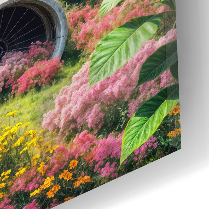  «Blooming Plane Landscape» par Rey Klimt, art mural en verre acrylique, H 12 po x l 24 po