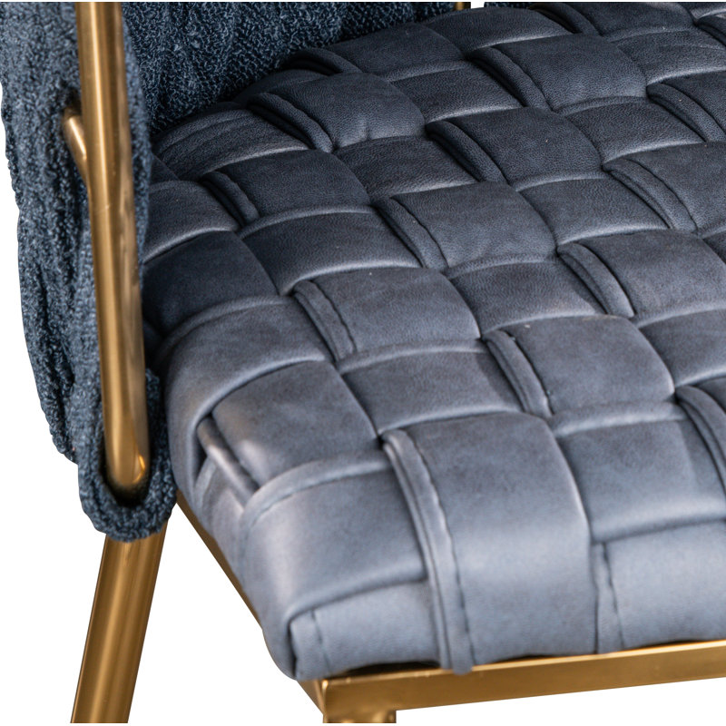 Tabouret de comptoir 27 po Tyrone, Doré, Bleu
