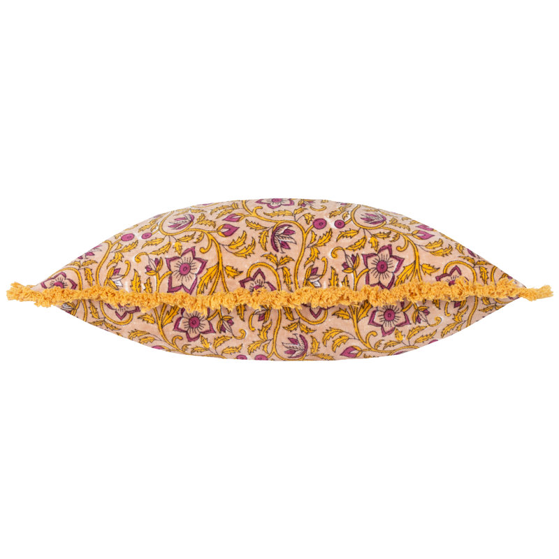 Filagree Floral Gold Square Cushion