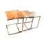Ensemble de trois tables de bout gigognes en forme de C en bois et en métal