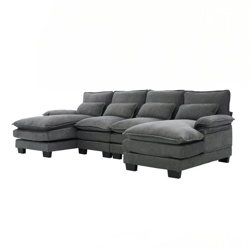 Canapé modulaire 4 places pour le salon, Gris