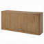 Buffet Sery 72 pouces, 4 portes d'armoire, 2 tablettes, chêne naturel brun