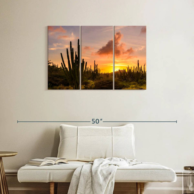 Harnek cactus coucher de soleil, H 24 po x l 38 po