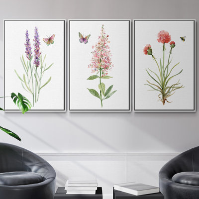 " Wildflower Botanical I " 3 - Pieces