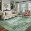 Tapis moderne lavable abstrait vert foncé-760678849-743052112