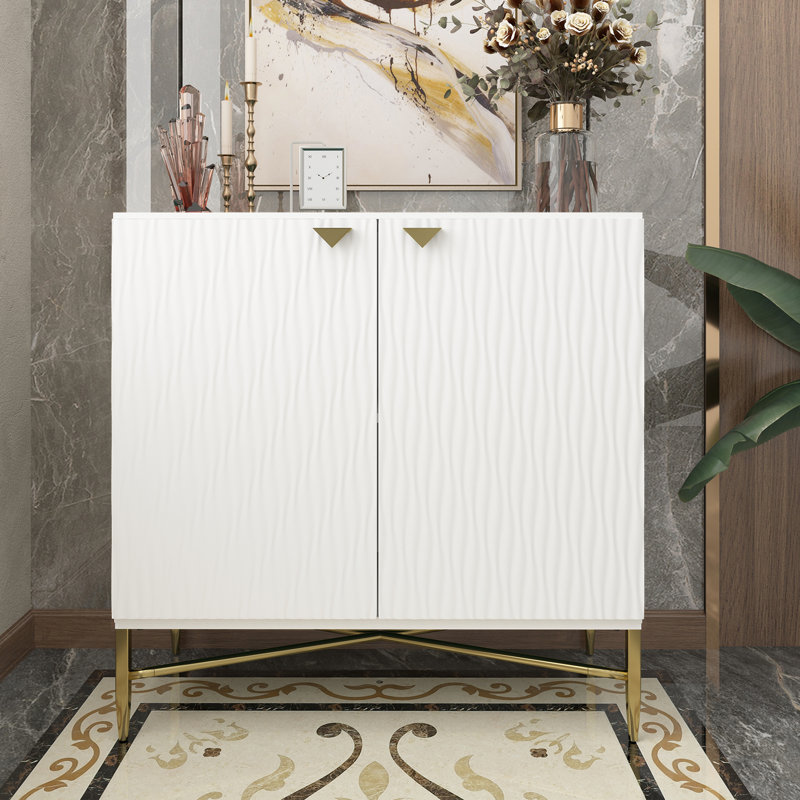 2-Door Storage Accent Cabinet, White