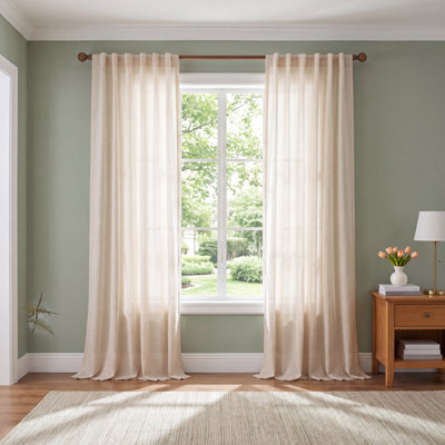 Wulfram Semi-Sheer Cotton Blend Curtain Set