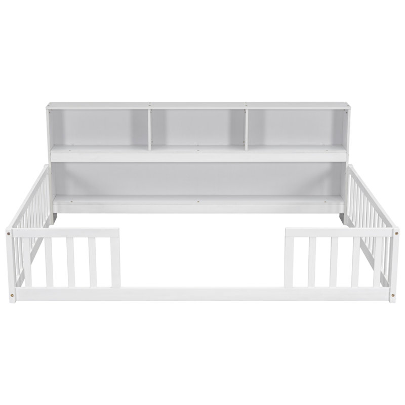 Floor Bed With Side Bookcase