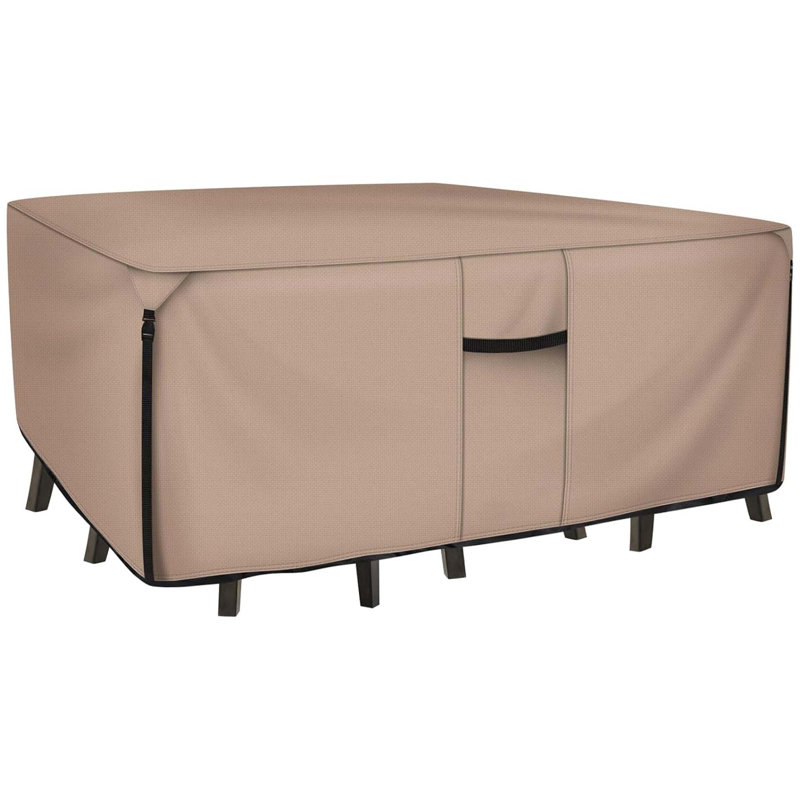 600D Heavy Duty Canvas Waterproof Rectangular Patio Table Cover 88L x 62W x 28H inch for Outdoor Dining Set