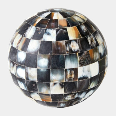 Heimdall Orb Accent-Horn-Black 5"H x 5"W x 5"D Decorative Sculpture