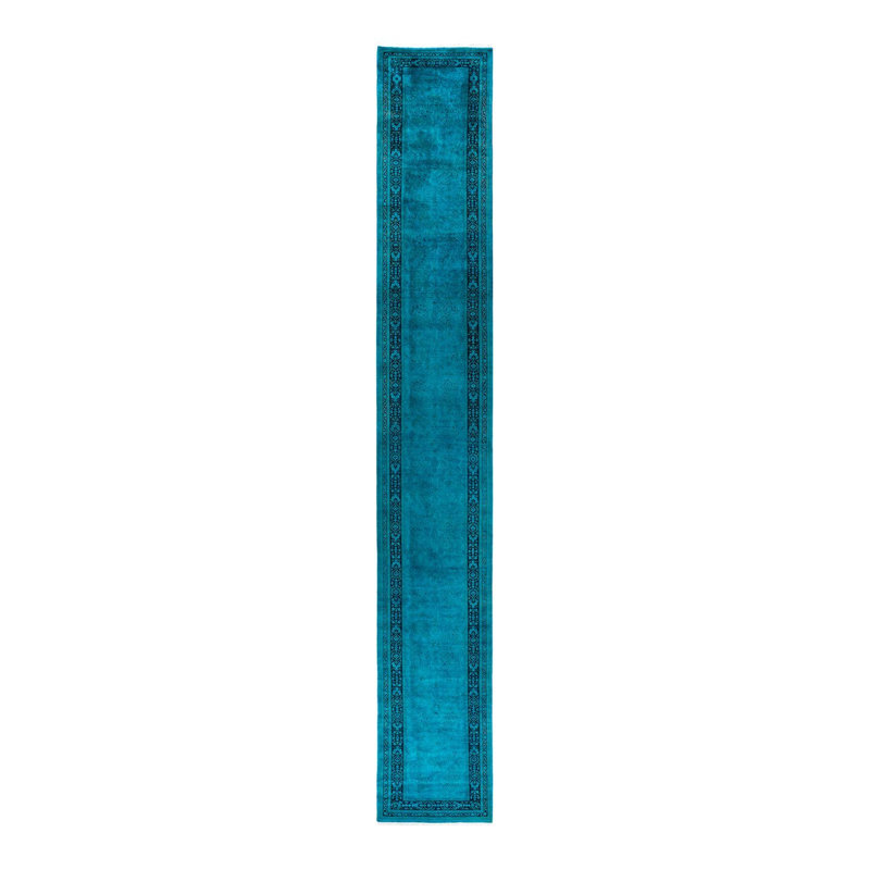 Tapis bleu / bleu sarcelle 2 pi 7 po x 18 pi 8 po Yusif