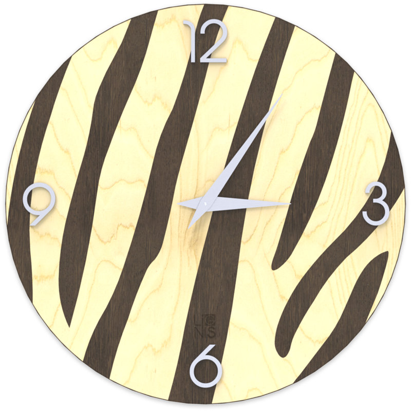 Dolcevita Wall Clock, 50cm H x 50cm W x 3cm D, Oak/Dark Brown